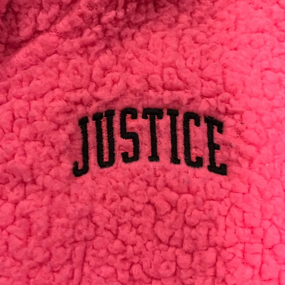 EUC - Justice - Neon Pink Fleece Half Zip Hoodie - Size 10